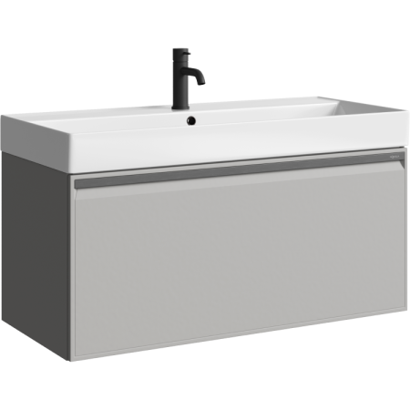 AQWELLA Pure подвесная тумба под умывальник 100 см, цвет светло-серый матовый